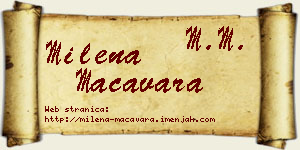 Milena Macavara vizit kartica